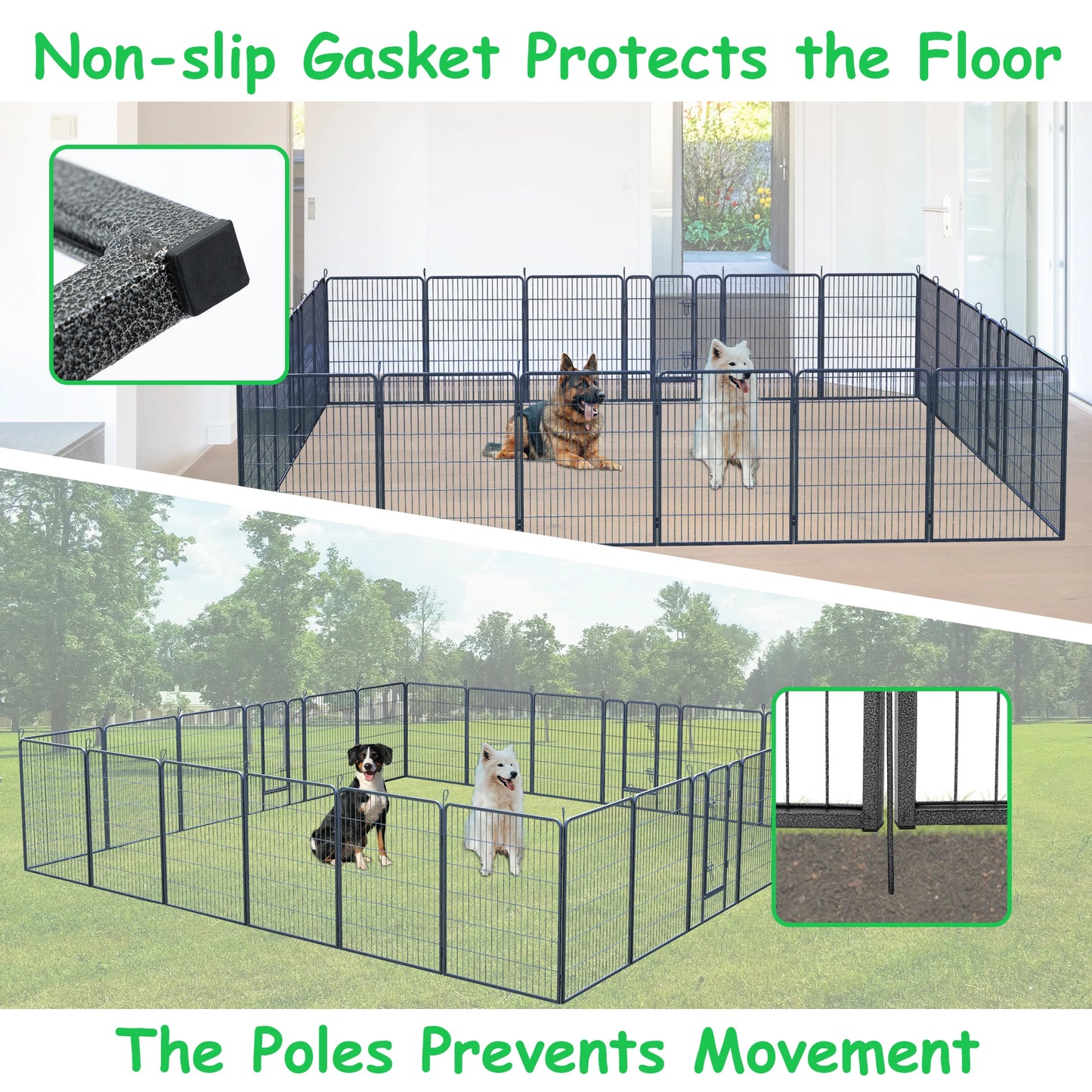 Dog Playpen Outdoor, 8/16/24 Panels Dog Pen 40" Height