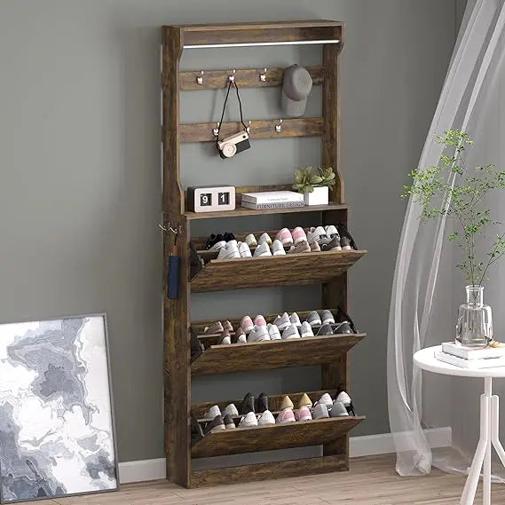 Shoe Cabinet with 3 Flip Drawers