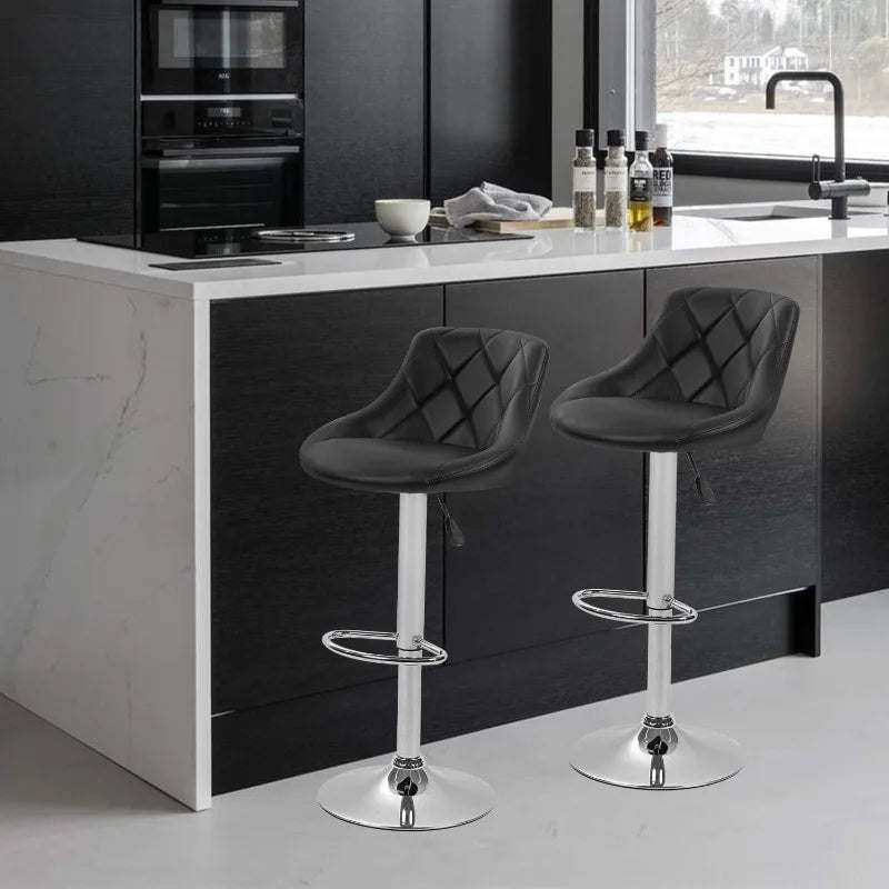 Bar Stools Set of 2, Swivel Stool Height Adjustable