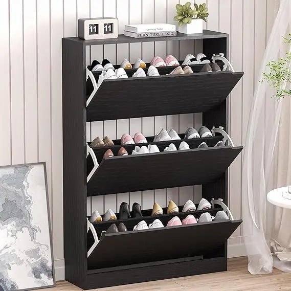 Shoe Cabinet with 3 Flip Drawers