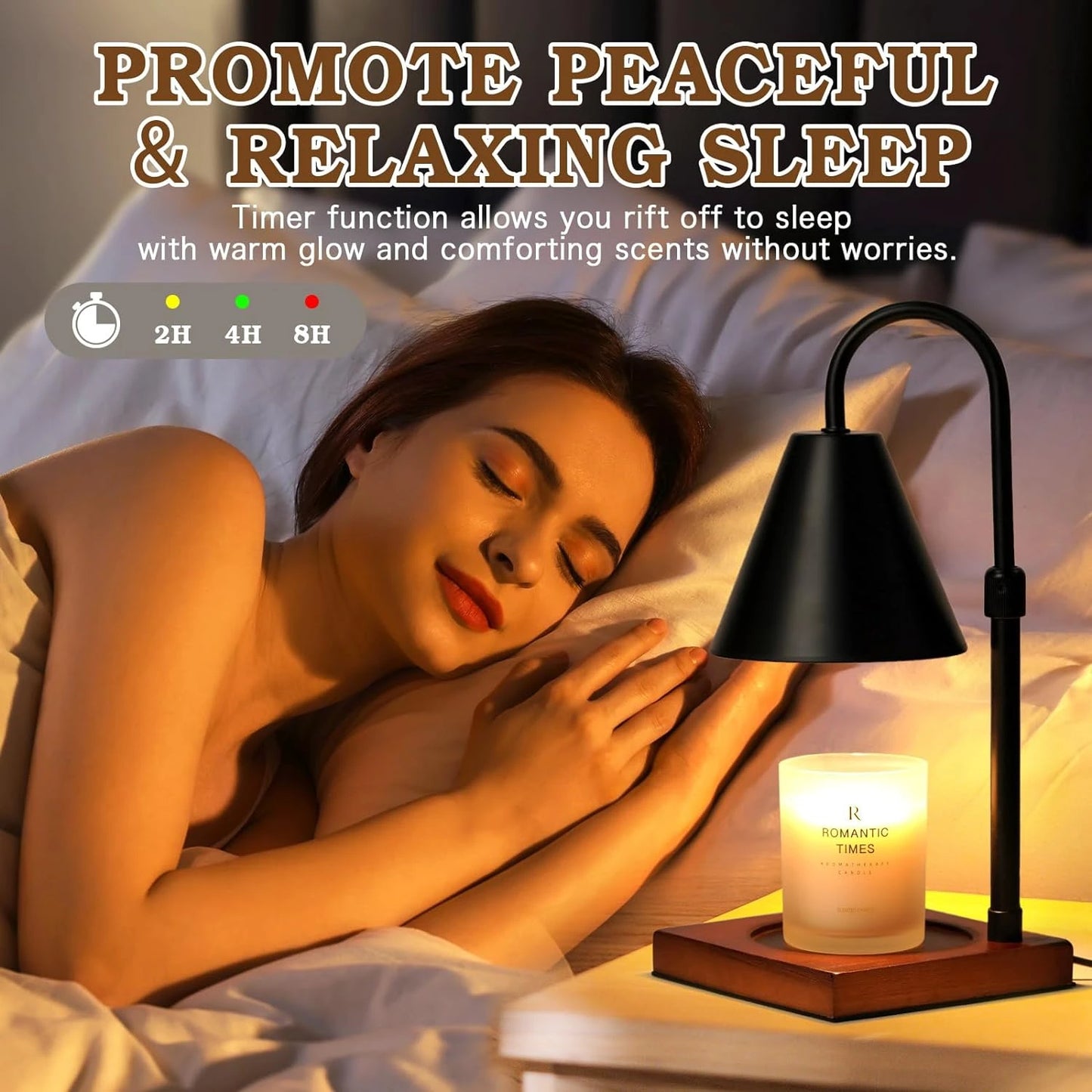 Metal Candle Warmer Lamp with Adjustable Timer and Dimmer - Stylish Modern Home Ambiance Enhancer for Bedroom Decor and Mom's Ho