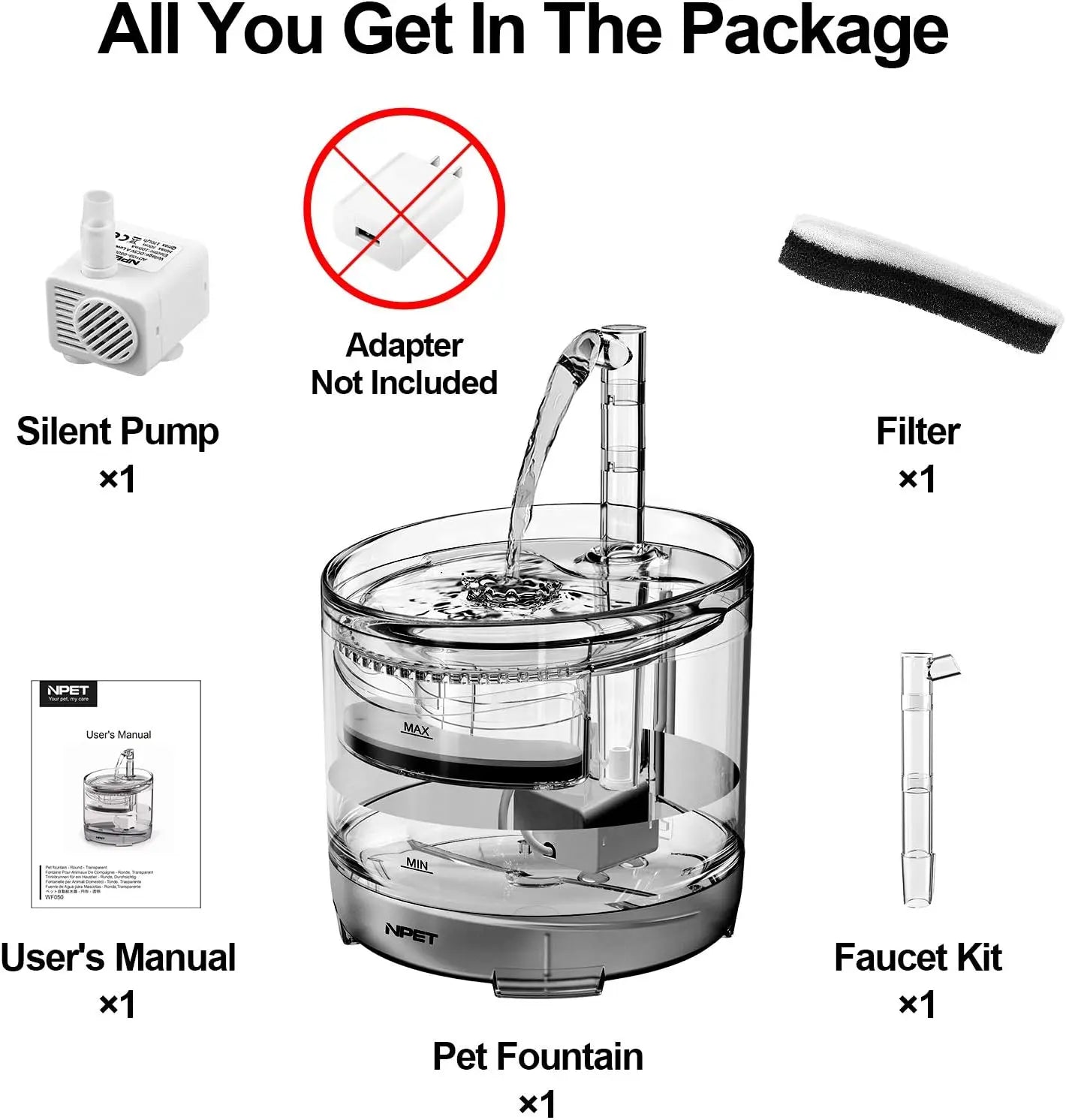 Cat Water Fountain WF050TP 1.5L