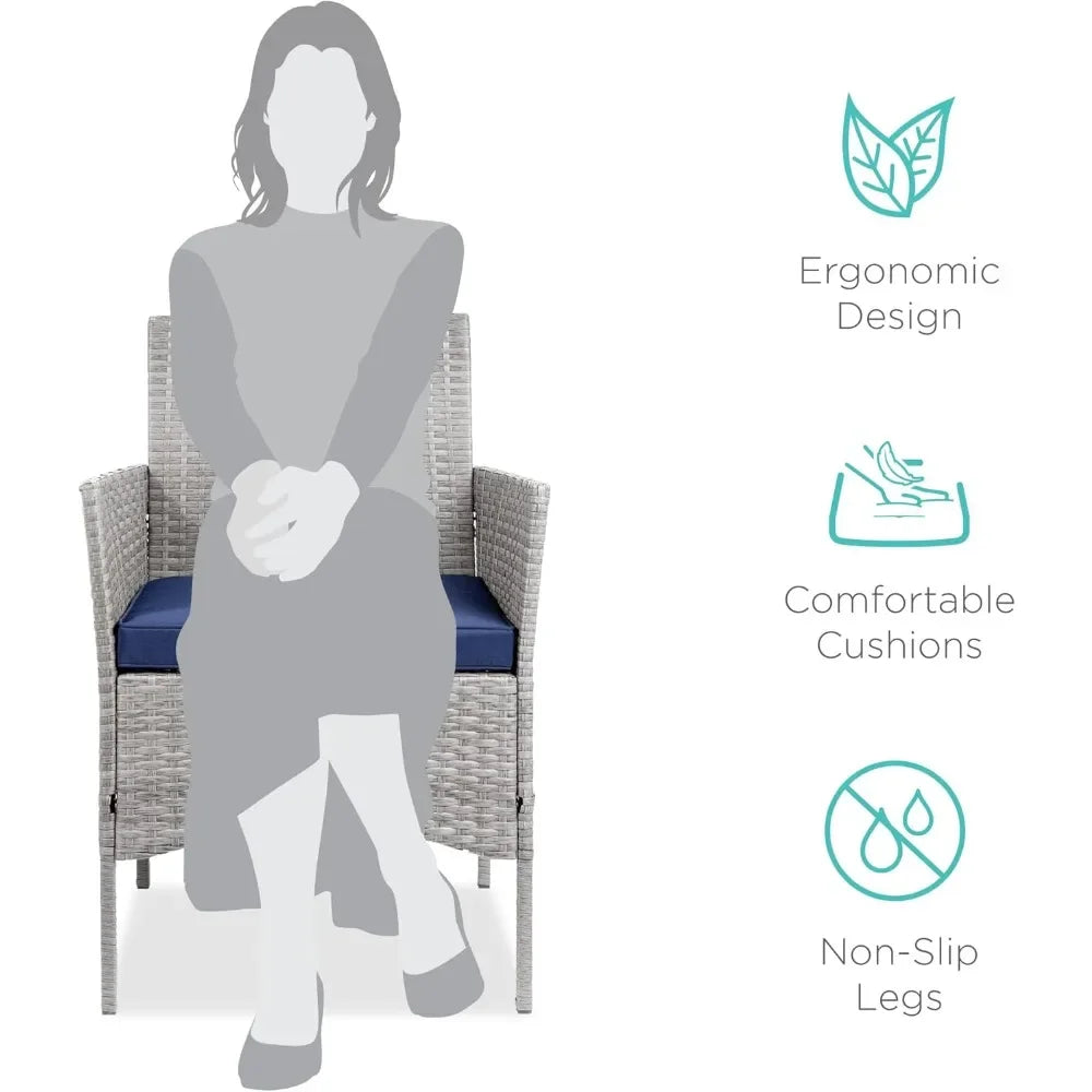 3-Piece Outdoor Wicker Conversation Bistro Set