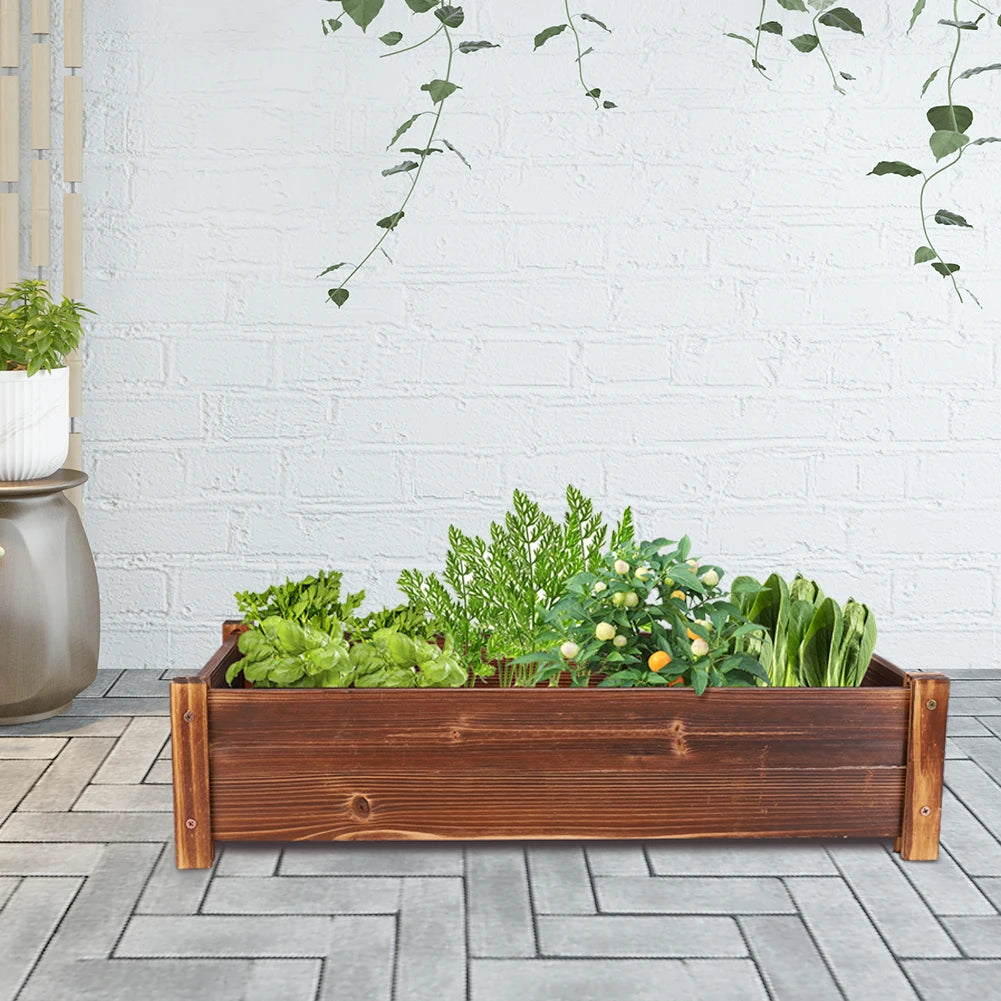 Raised Garden Bed Large Wooden Planter Garden Boxes Elevated Plant Box Vegetable Flower Growing Bed