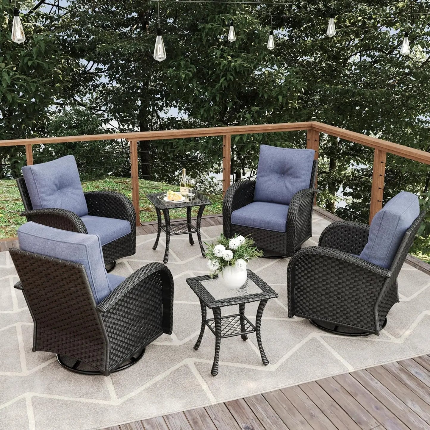 10 Pieces Patio Furniture Sets/ Fire Pit Table