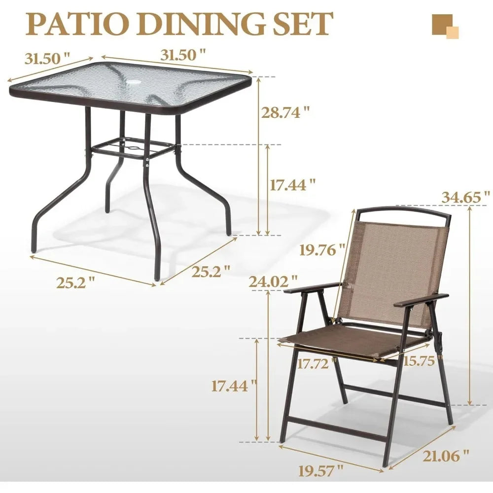 Outdoor Table and Chairs Set,4 X Grey