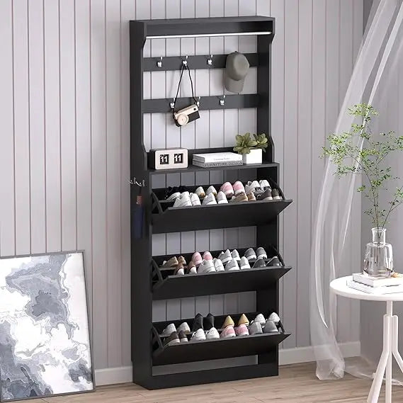 Shoe Cabinet with 3 Flip Drawers