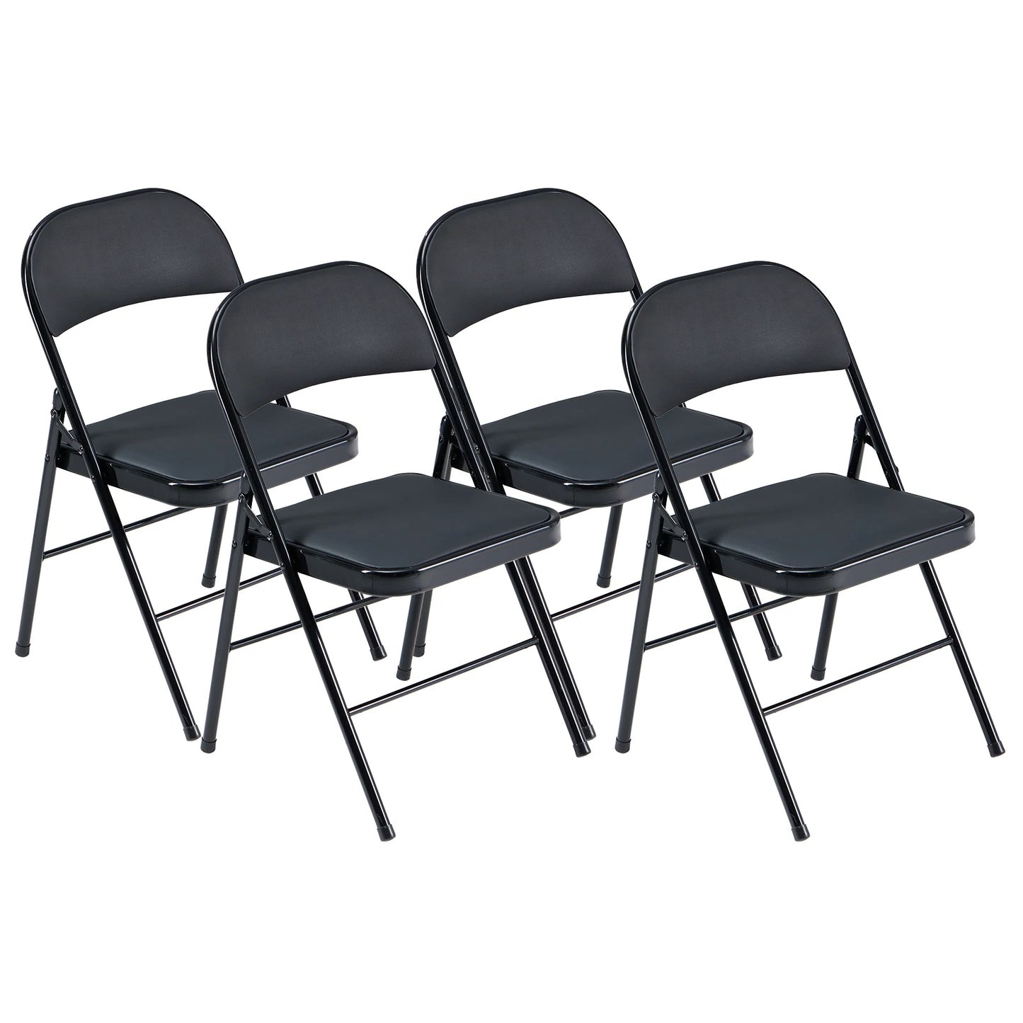 4pcs Elegant Foldable Iron & PVC Chairs
