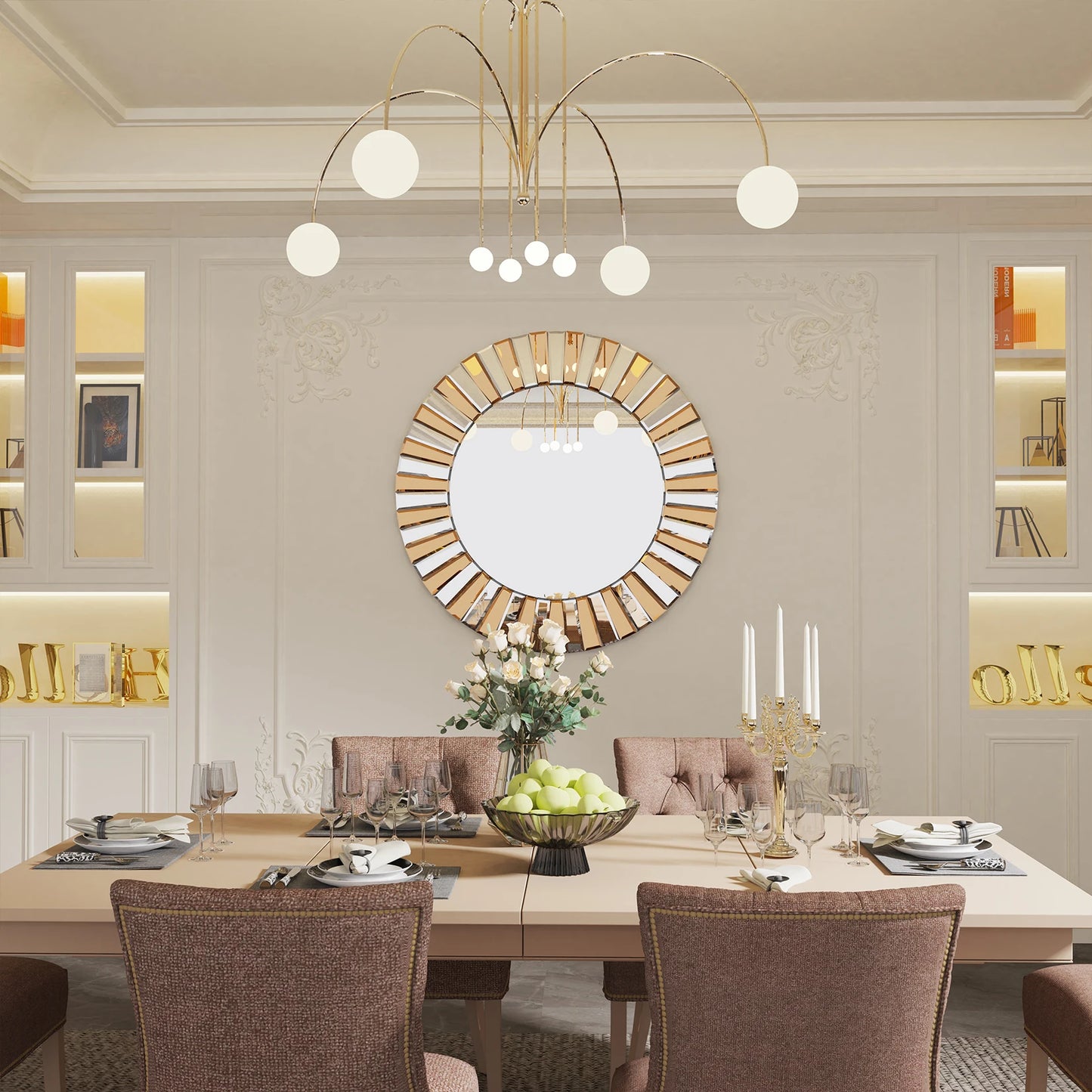 Decorative Mirrors Round Sunburst  Beveled Edge