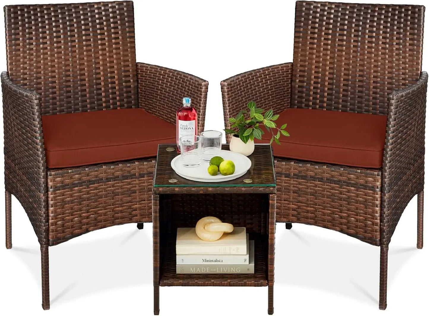 3-Piece Outdoor Wicker Conversation Bistro Set