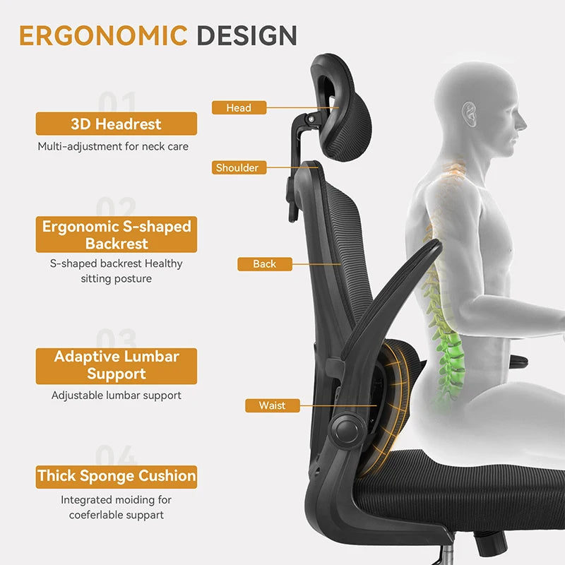 Ergonomic High Back Chair Mesh