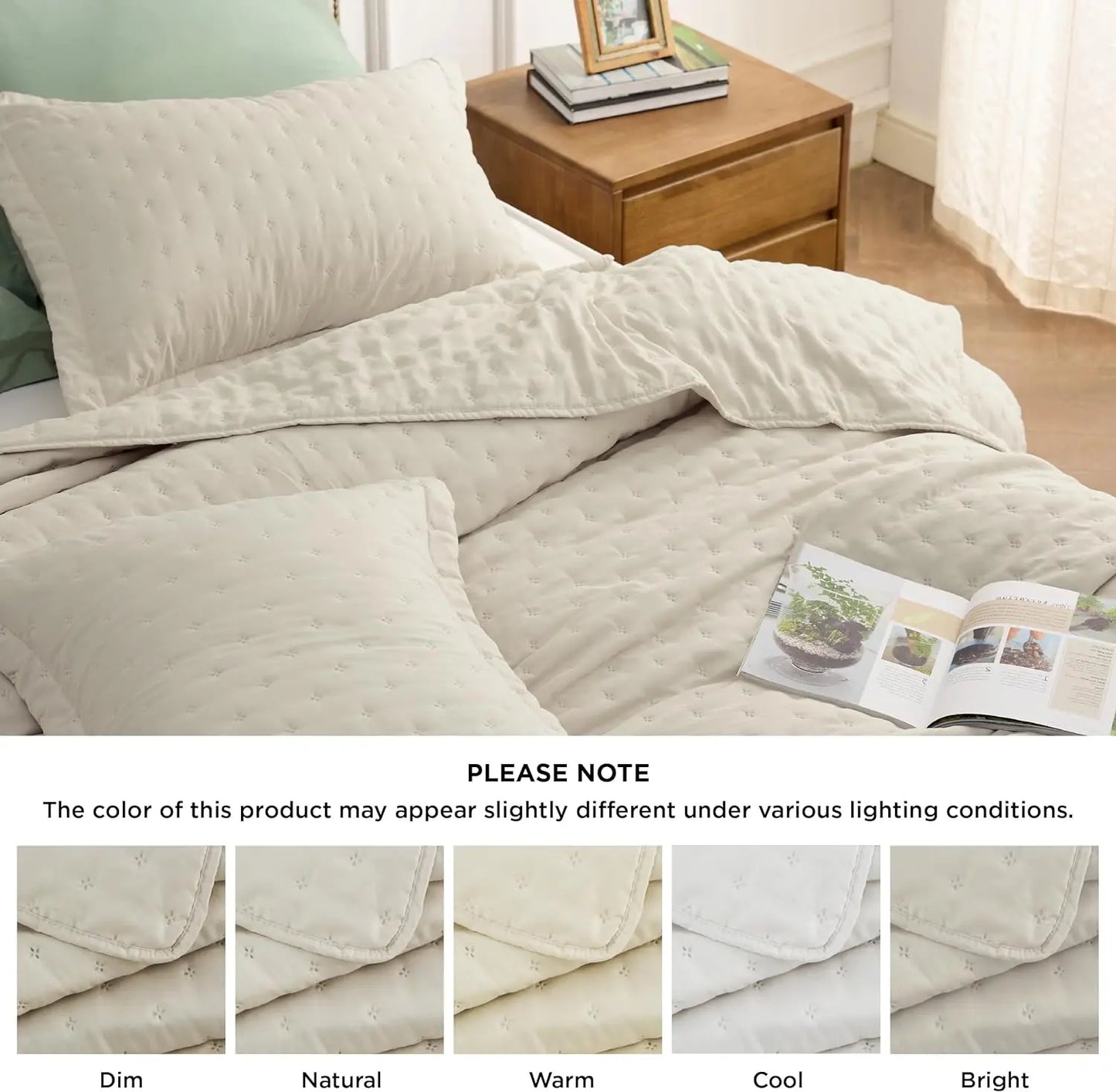 Bedsure Extra Long Quilt Set - Soft Ultrasonic - Clover Bedspread