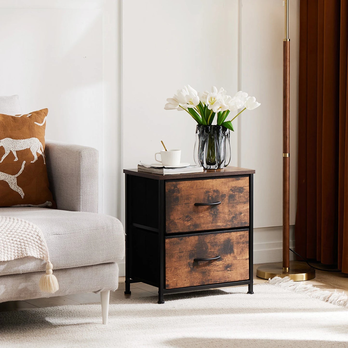 Living Room Cabinet Layers Set of 2 Fabric Drawers