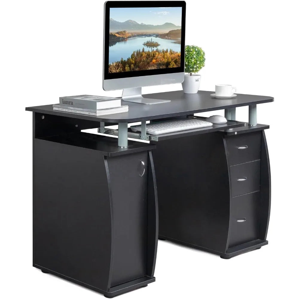 Computer Desk with Drawers & Storage Cabinet