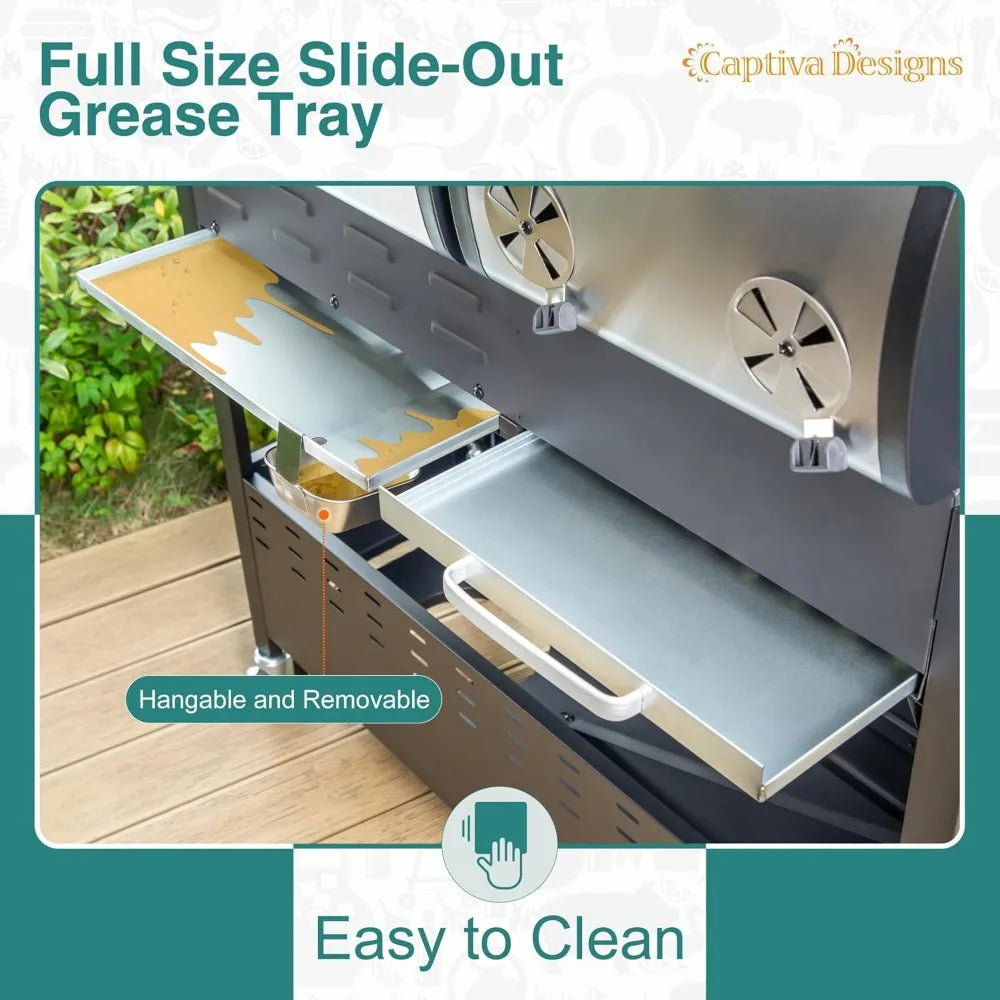 BBQ Grill Propane Gas Grill and Charcoal Grill Combo