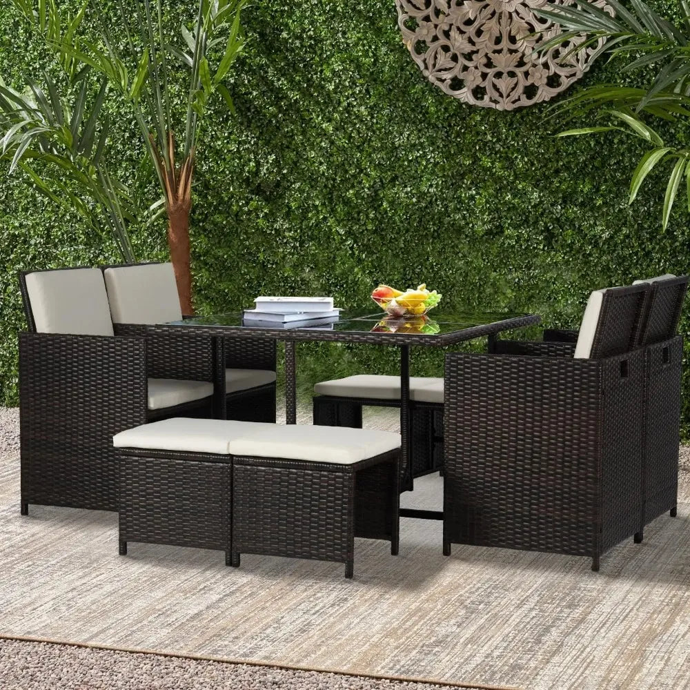 Outdoor Patio Furniture Set 9 Pieces Patio Dining Sets