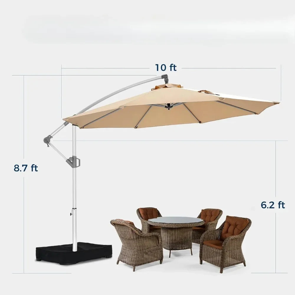 10ft Offset Patio Umbrella with Base