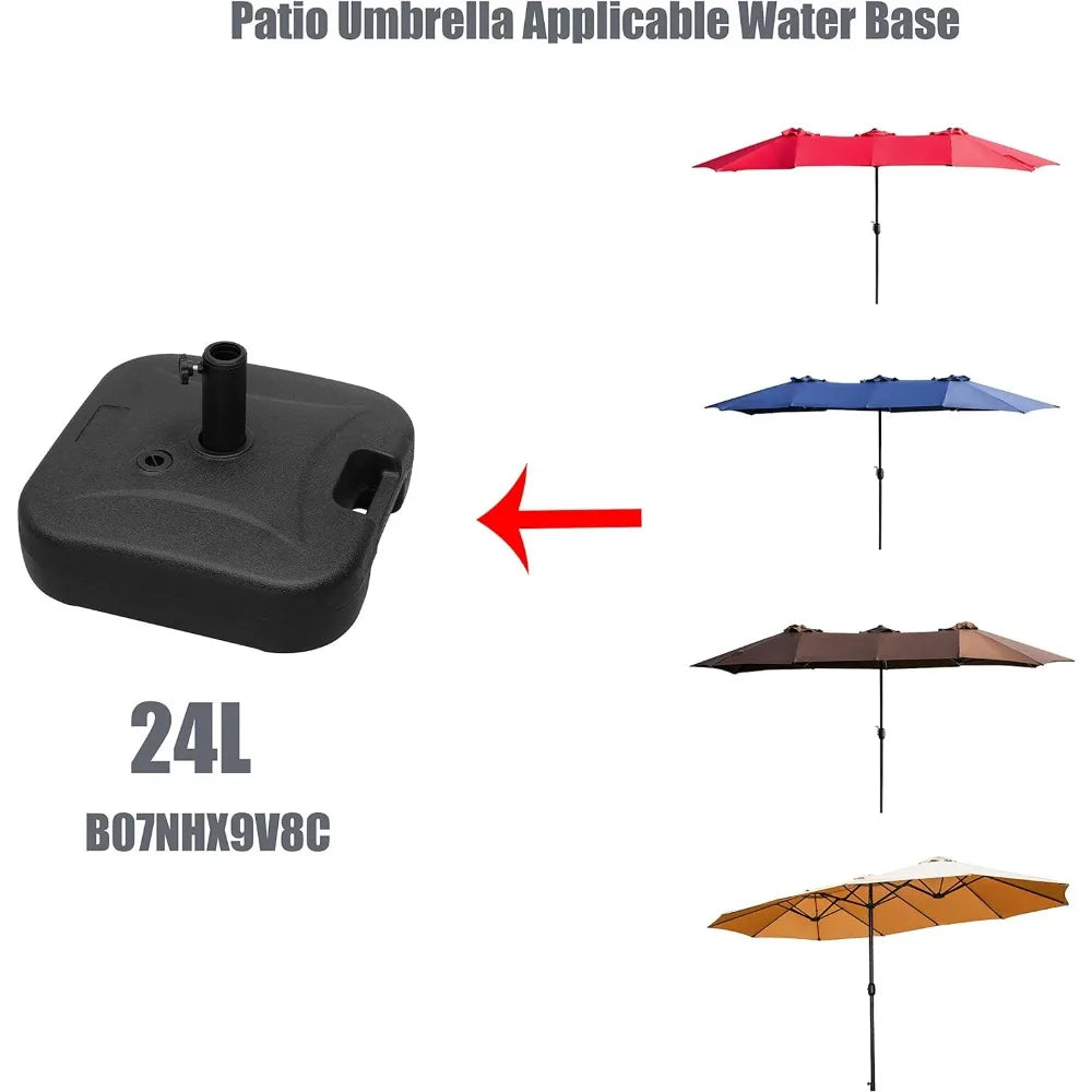 Double-Sided Market Patio Outdoor Umbrella, 15 Feet