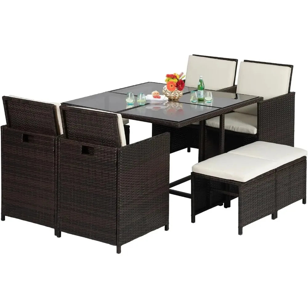 Outdoor Patio Furniture Set 9 Pieces Patio Dining Sets