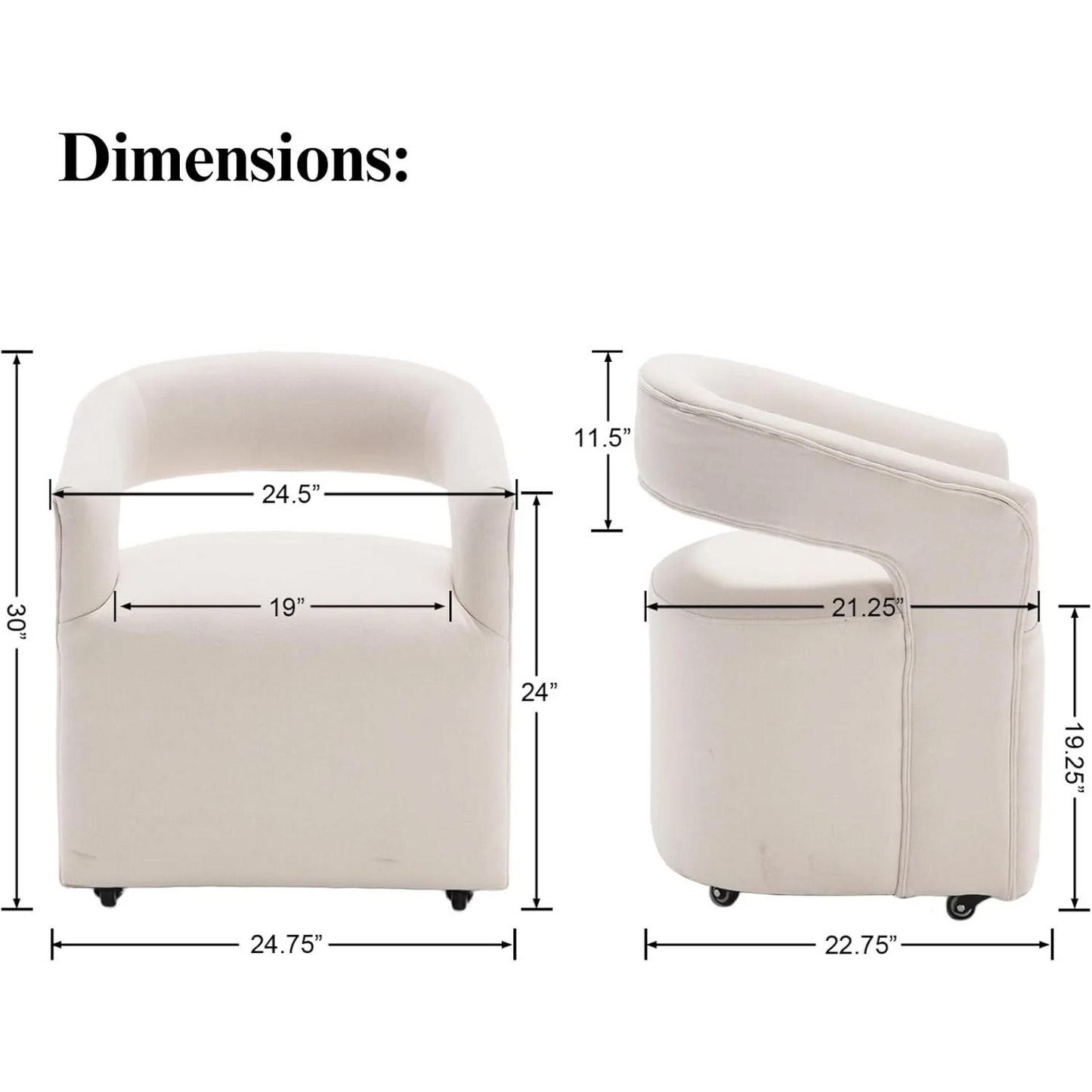 Linen Dining Room Chairs Set of 2 Modern Swivel  Chairs