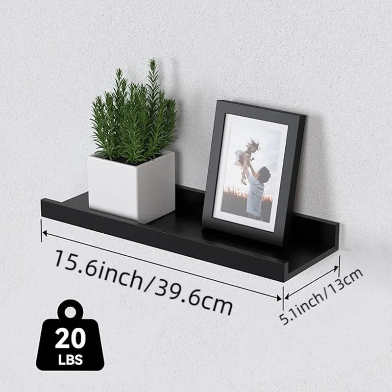 6 pieces wall hanging TV wall Mezzanine bedroom living room Solid wood partition wall Honor wall display stand black