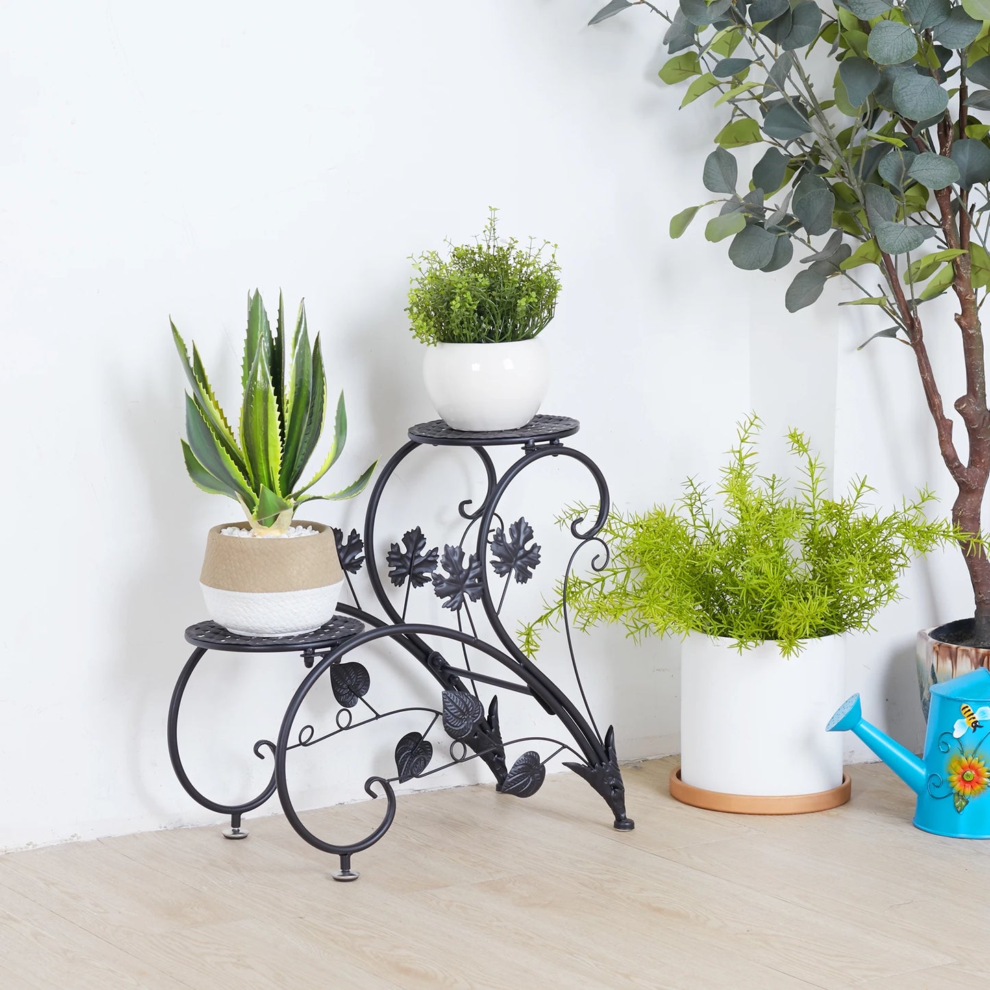 2PCS Rustproof Metal Plant Stand 4 Potted Flower
