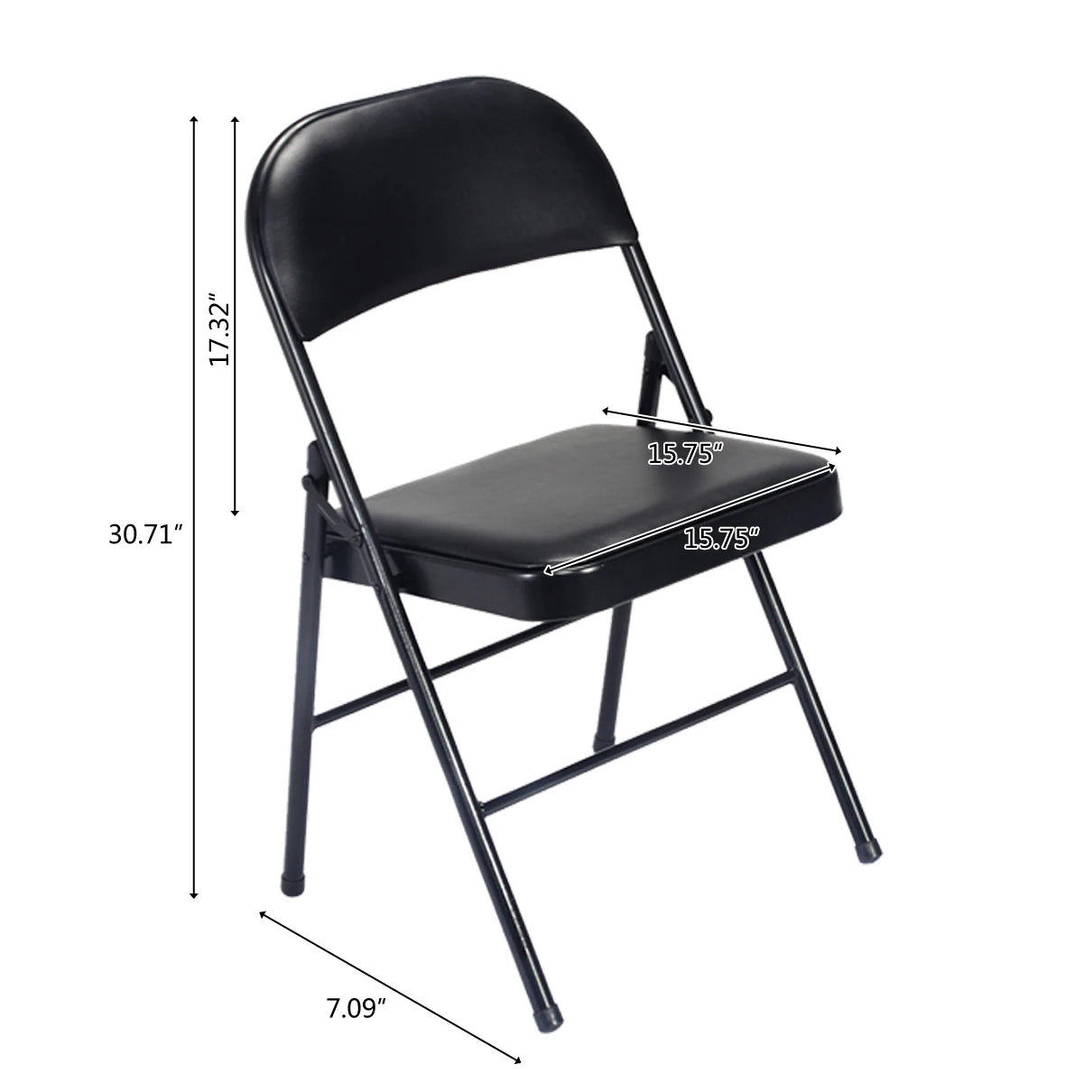 4pcs Elegant Foldable Iron & PVC Chairs
