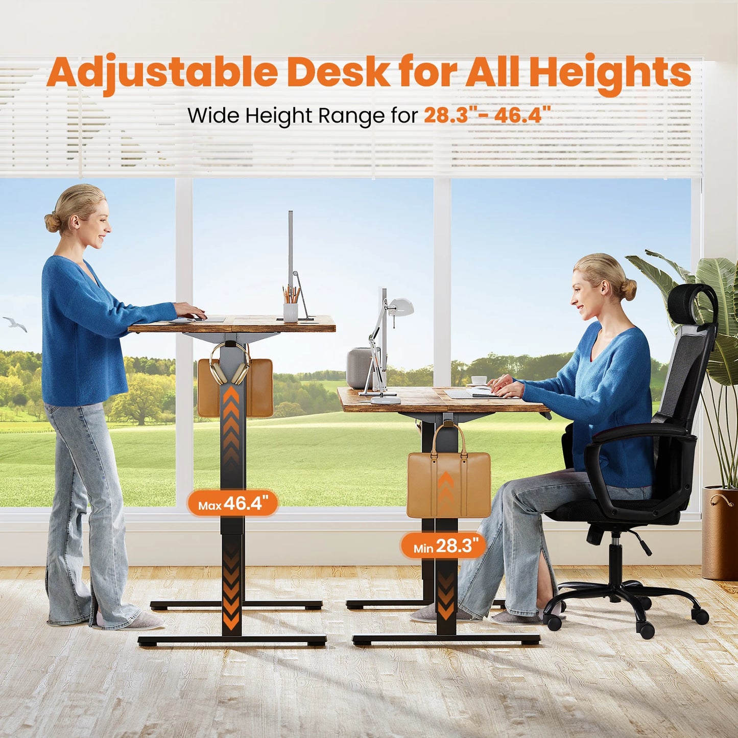 Electric Desk Height Adjustable 63x24 In