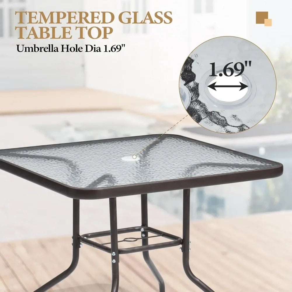 Outdoor Table and Chairs Set,4 X Grey